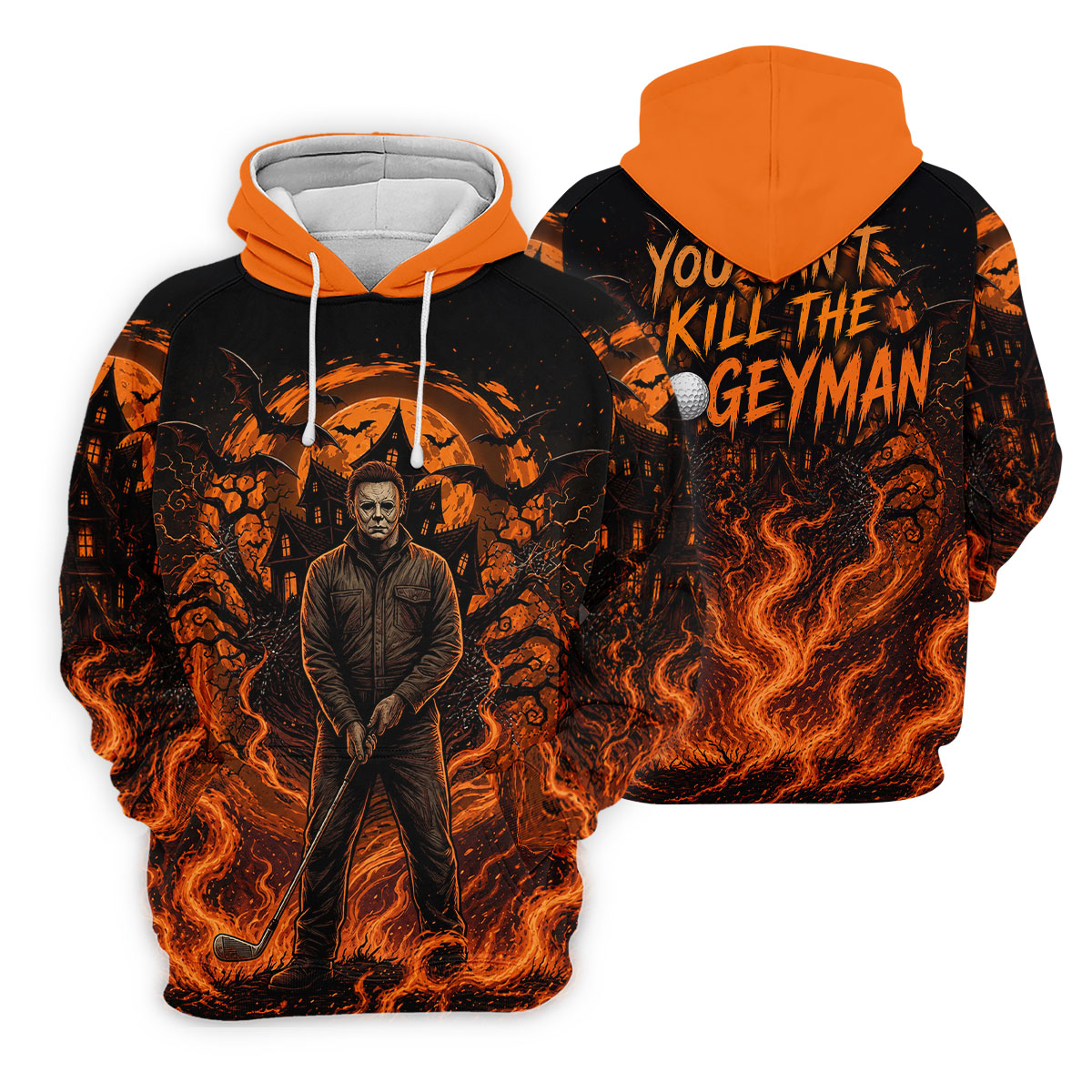You Can't Kill The Bogeyman Halloween Golf Polo Shirt, Horror Character, Womens Golf Tops