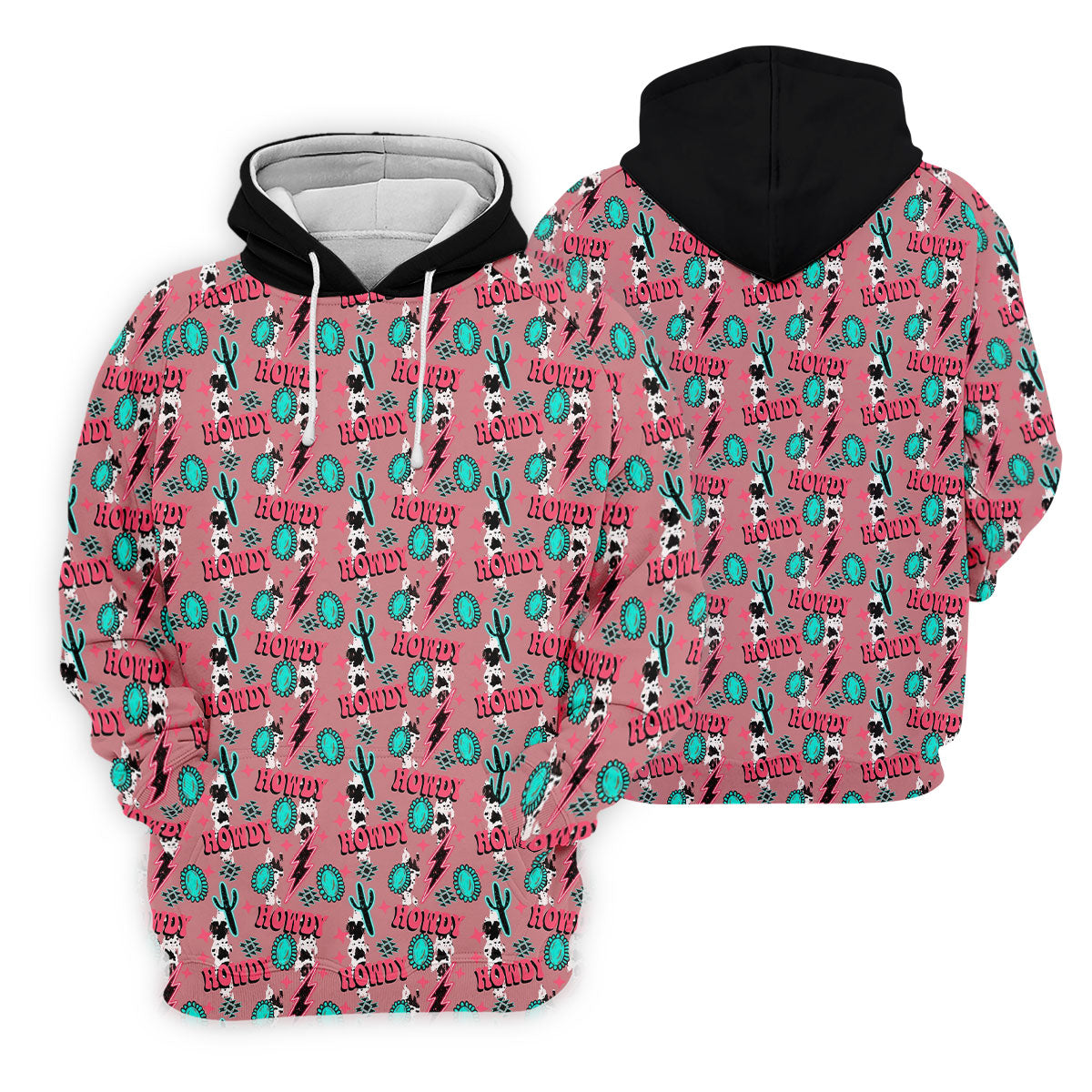 Howdy Pink Lightning Bolts Western Theme Golf Tops For Men, Polo Shirts For Men, Golf Shirts For Men
