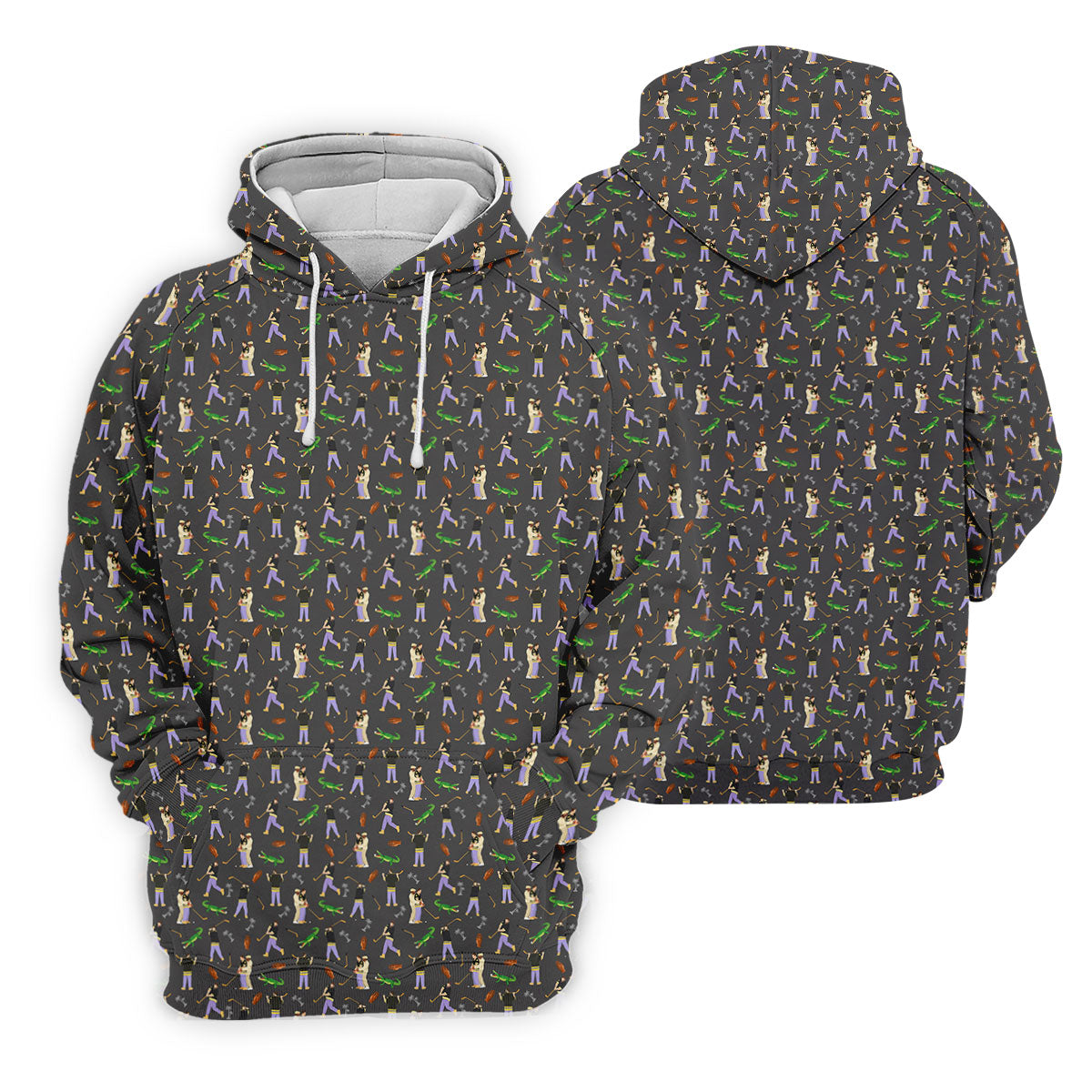 Funny Golf Lesson Alligator Pattern Polo Shirt, Golf Shirts For Men, Mens Golf Apparel