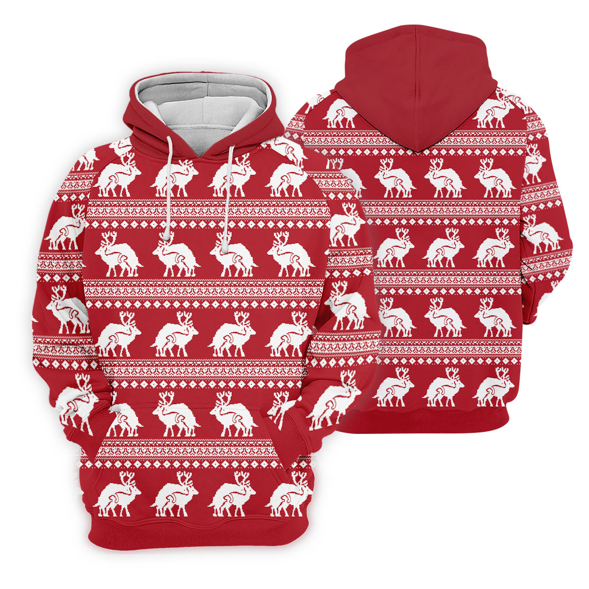 Reindeer Humping Seamless Pattern Golf Shirt, Christmas Golf Shirt, Golf Shirts For Men, Golf Gift For Men