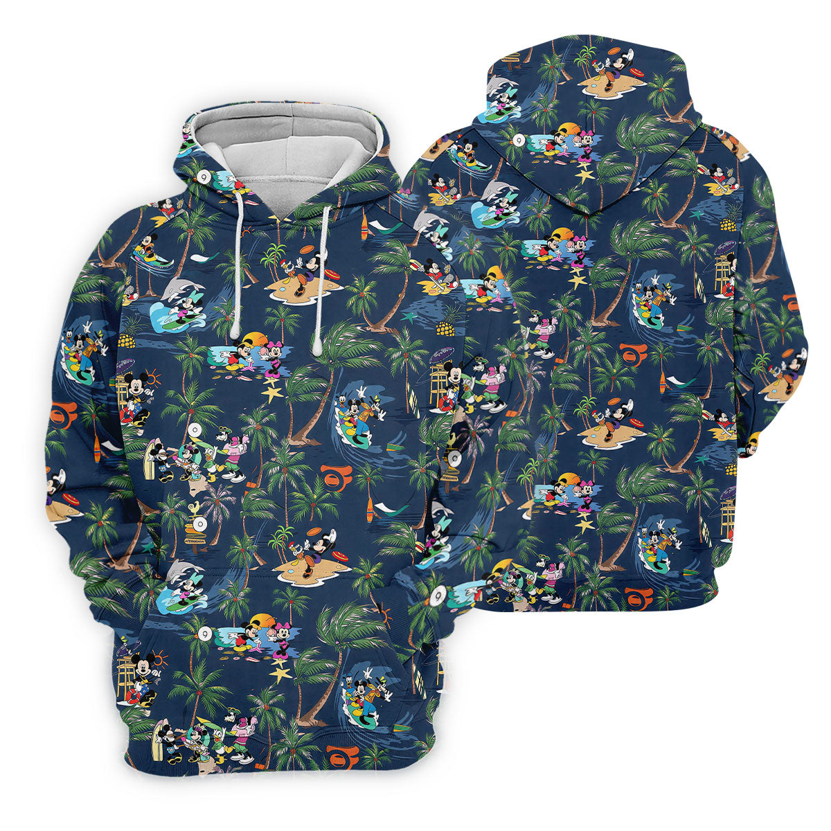 Cartoon Tropical Surf Beach Golf Polo Shirt, Golf Shirts For Women, Women’s Golf Polo
