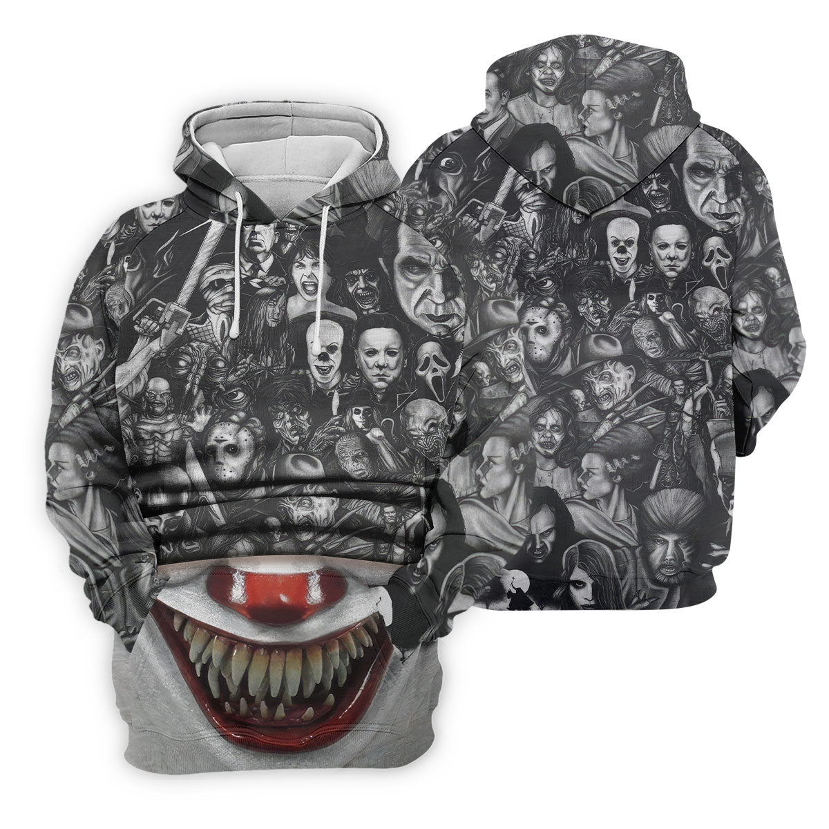 Sharp Teeth Clown Horror Character Halloween Polo Shirt, Womens Golf Tops, Ladies Golf Top