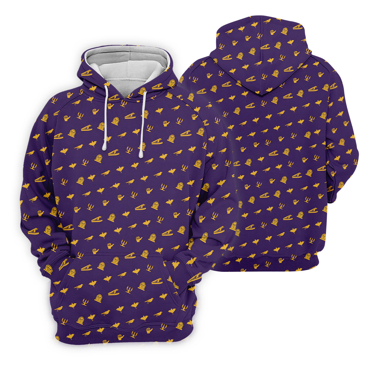 Purple Gravestone Bat Halloween Pattern Polo Shirt, Golf Shirts For Men, Mens Polo Shirts