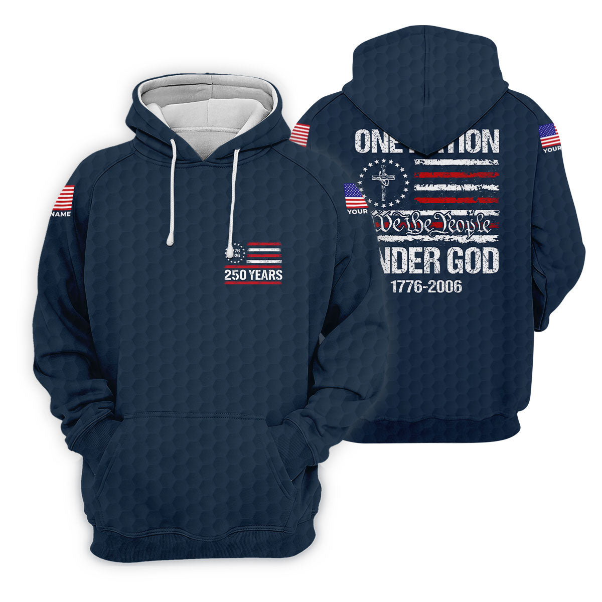 One Nation Under God We The People Navy Golf Shirt, 250 Years 4th Of July Golf Shirt For Women