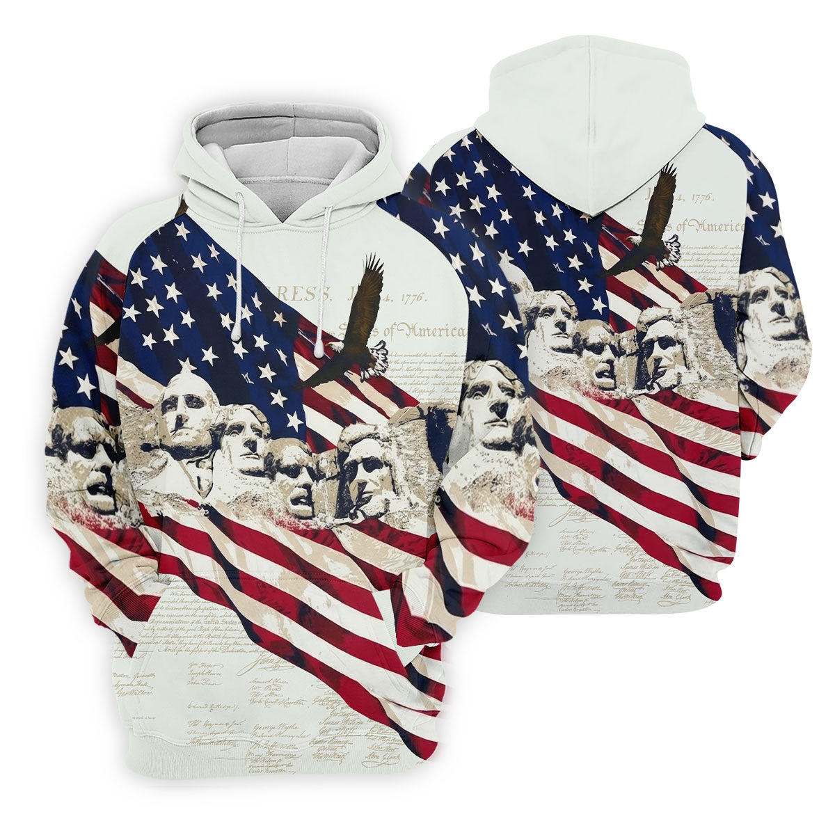 Mount Rushmore American Flag Pattern 4th Of July Patriotic Golf Shirt, 250th Anniversary Golf Shirts For Men