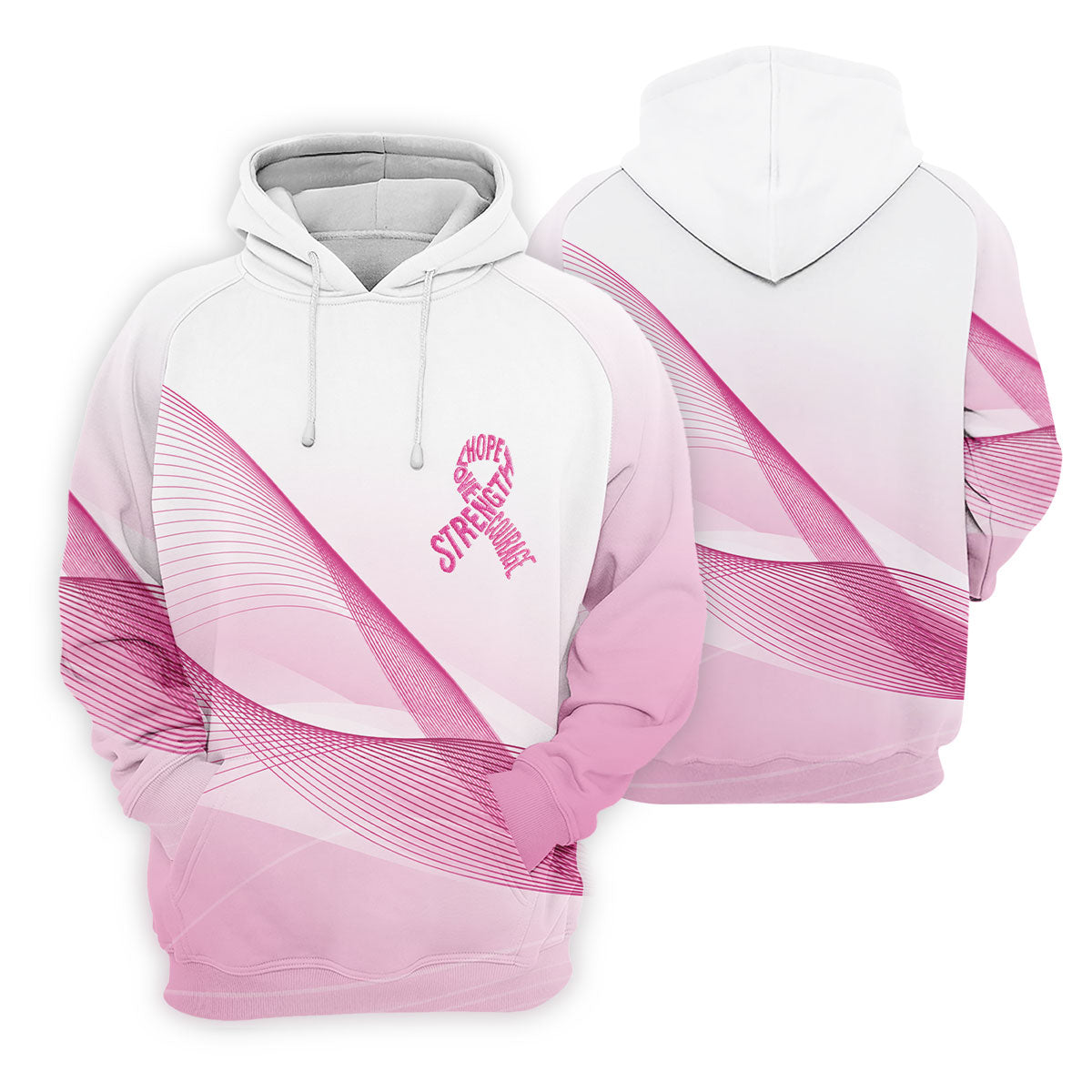 Hope Strength Courage Breast Cancer Polo Shirt, Golf Shirts For Men, Mens Golf Apparel