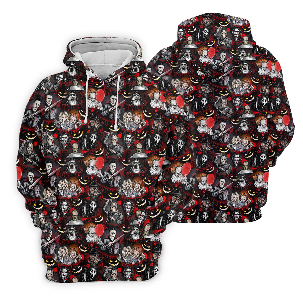 Horror Character Halloween Pattern Golf Polo Shirt, Womens Golf Polo, Ladies Golf Shirts