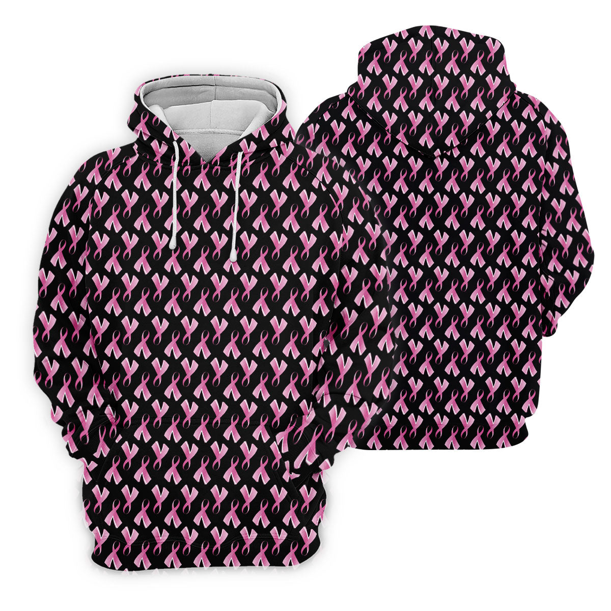Pink Ribbon Pattern Breast Cancer Polo Shirt, Women’s Golf Polo, Ladies Golf Shirts
