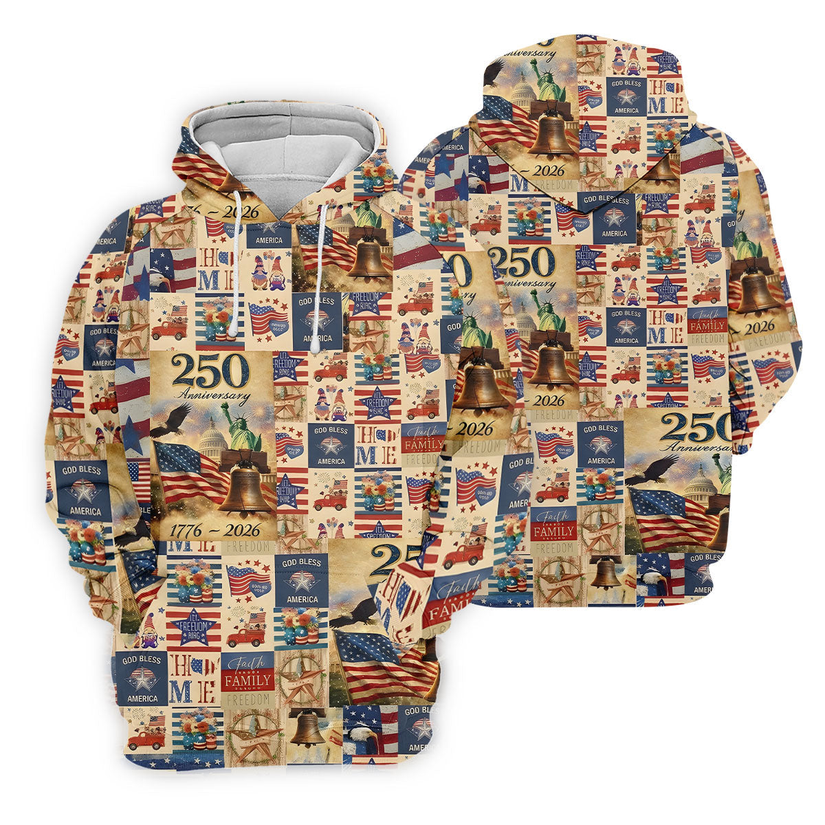God Bless America Celebrating 250 Retro Golf Shirt, Patriotic 4th Of July Golf Shirts For Men