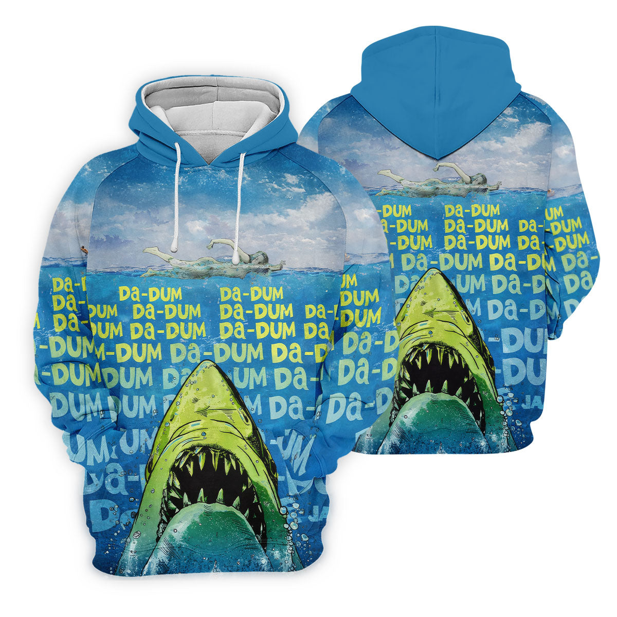 Funny Shark Da Dum Ocean Attack Golf Polo Shirt, Golf Shirts For Women, Women's Golf Apparel