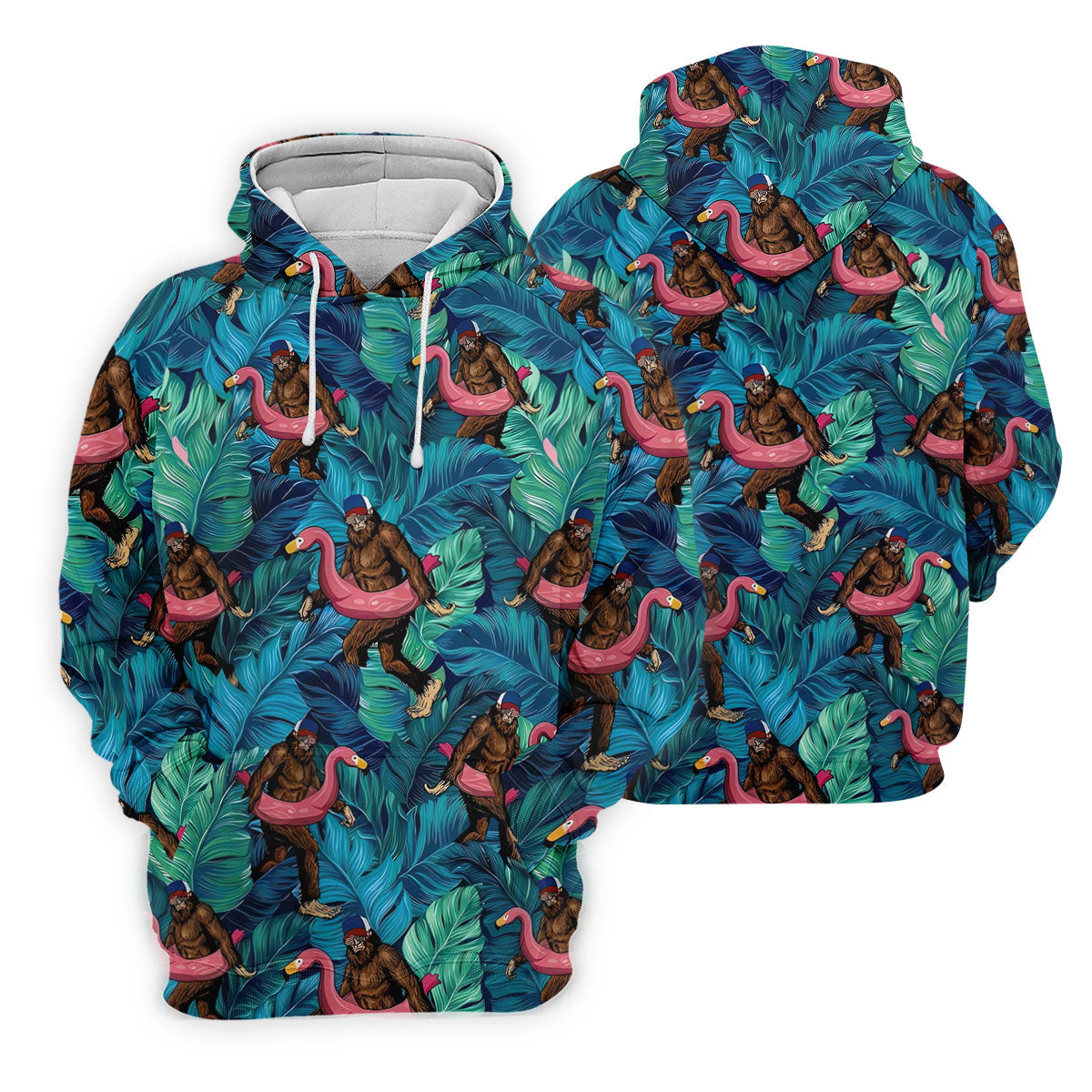 Bigfoot Flamingo Float Tropical Golf Polo Shirt, Golf Shirts For Women, Ladies Golf Tops