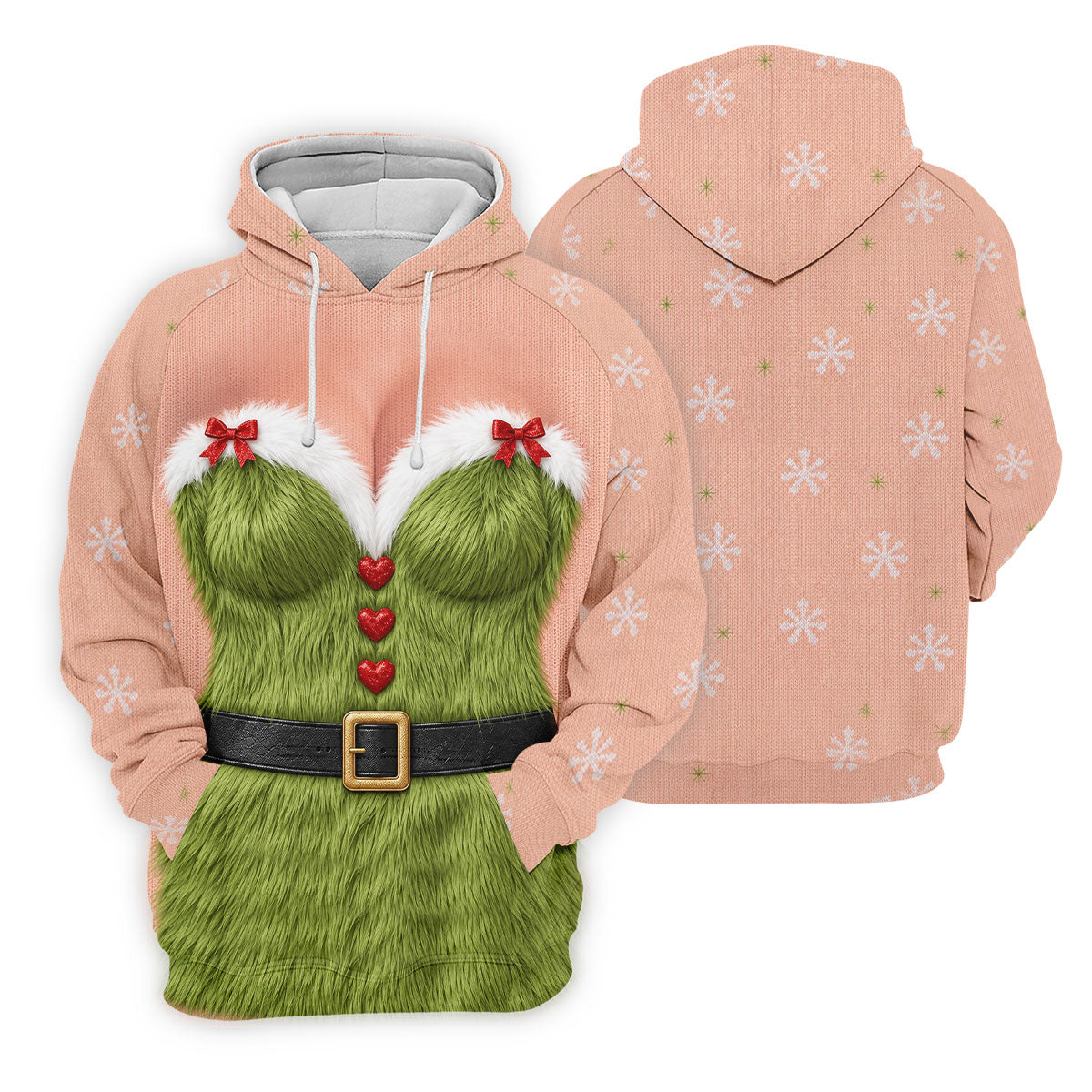Funny Green Furry Christmas Costume Polo Shirt, Mens Golf Polo, Golf Apparel For Men