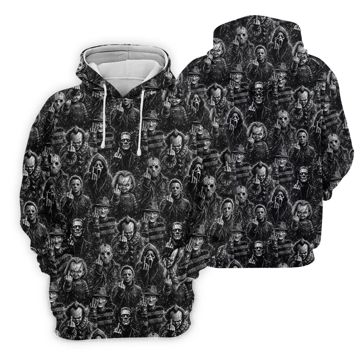 Horror Character Villains Pattern Golf Polo Shirt, Ladies Golf Tops, Golf Shirts For Women