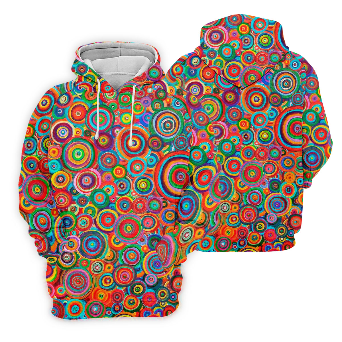 Colorful Abstract Circle Pattern Polo Shirt, Printed Golf Shirt, Hawaiian Golf Shirt, Women’s Golf Tops