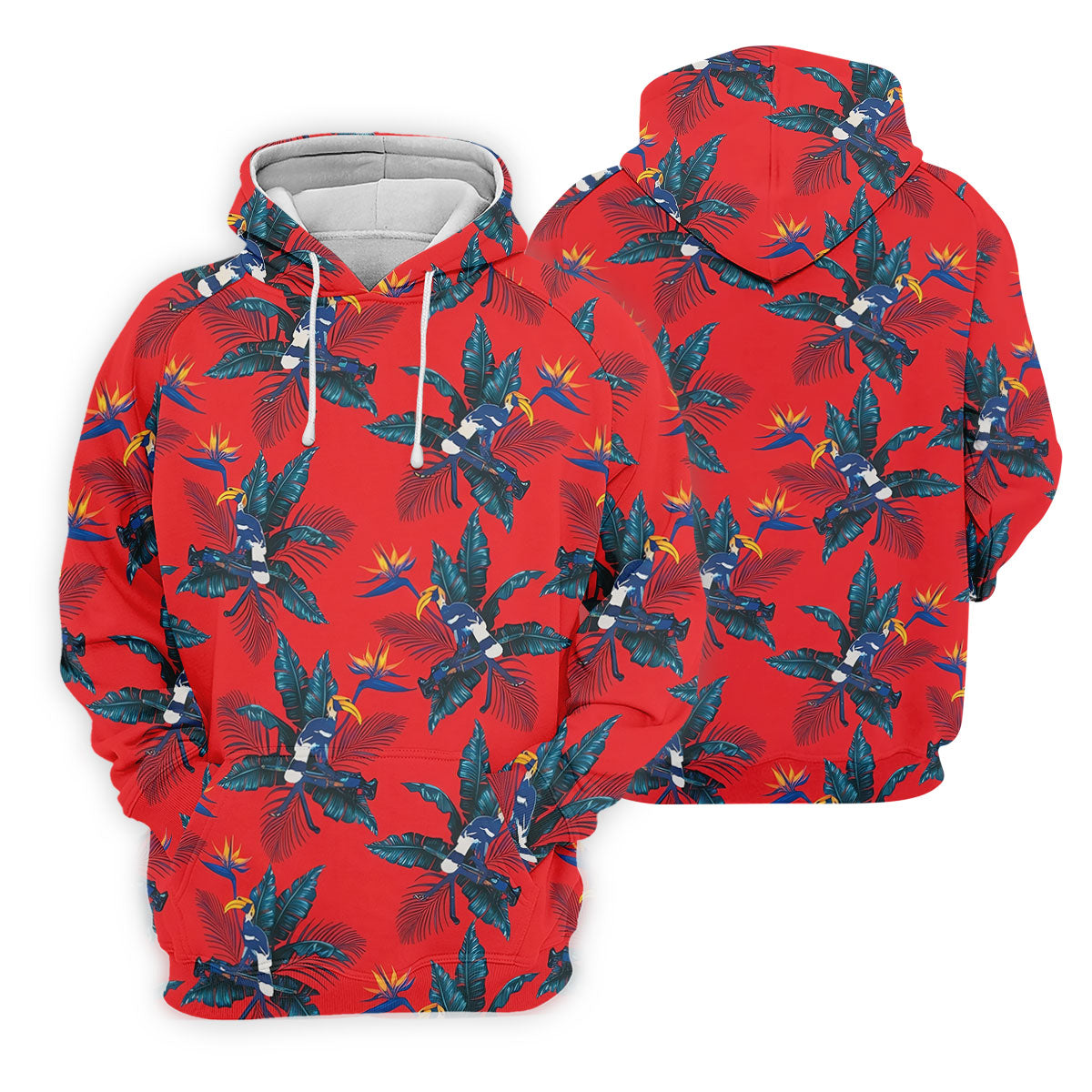 Tropical Toucan Bird Of Paradise Flower Hawaiian Golf Shirt, Summer Vibe Golf Shirt For Women