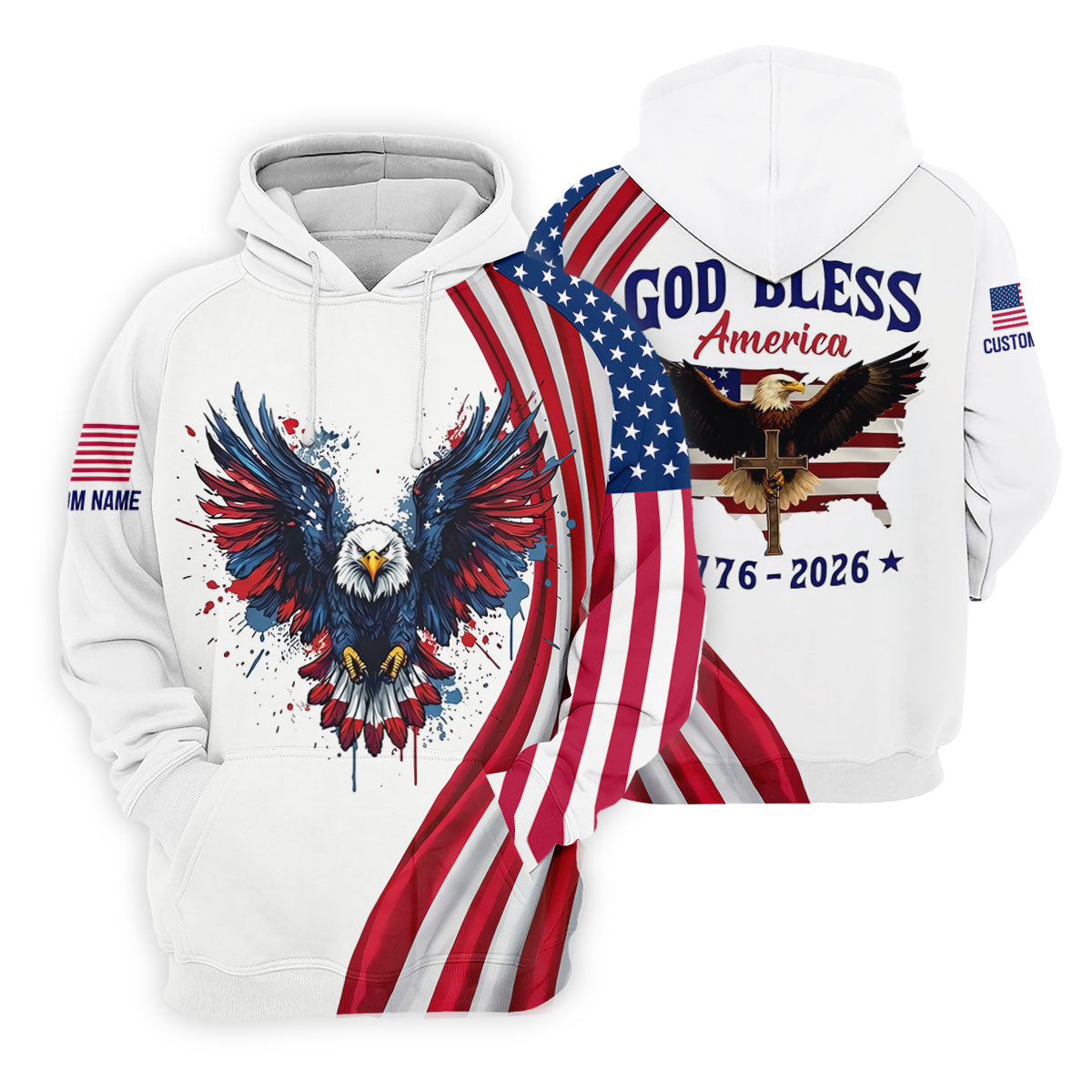 God Bless America 250 Years US Flag Golf Shirt, Patriotic 4th Of July Golf Shirt For Women