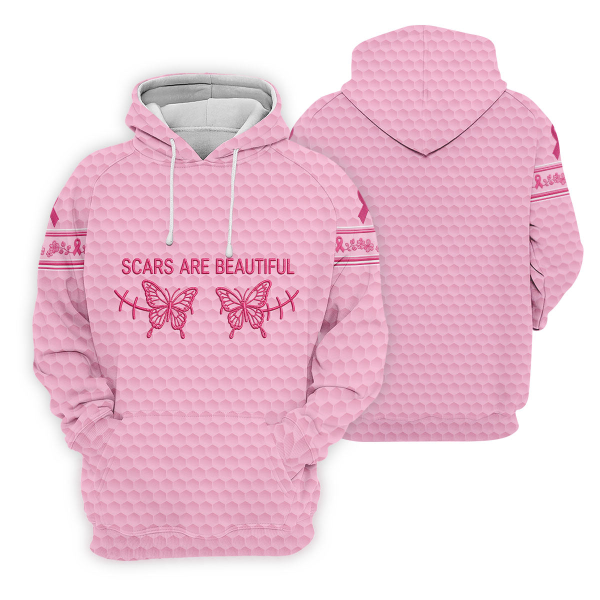 Scars Are Beautiful Butterfly Breast Cancer Golf Polo Shirt, Women’s Golf Tops, Ladies Golf Shirt