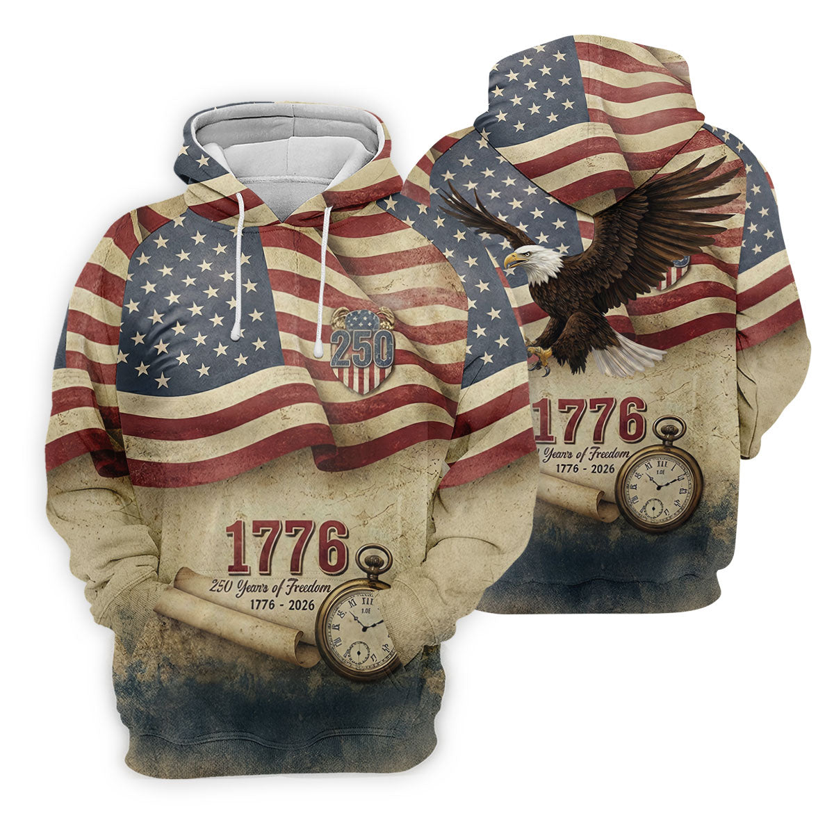 250 Years Of Freedom Vintage Golf Shirt, 4th Of July Patriotic Golf Shirt For Women