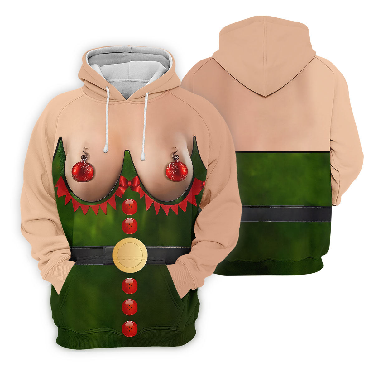Funny Naughty Elf Costume Men's Golf Shirt, Ugly Christmas Shirt, Christmas Golf Shirt