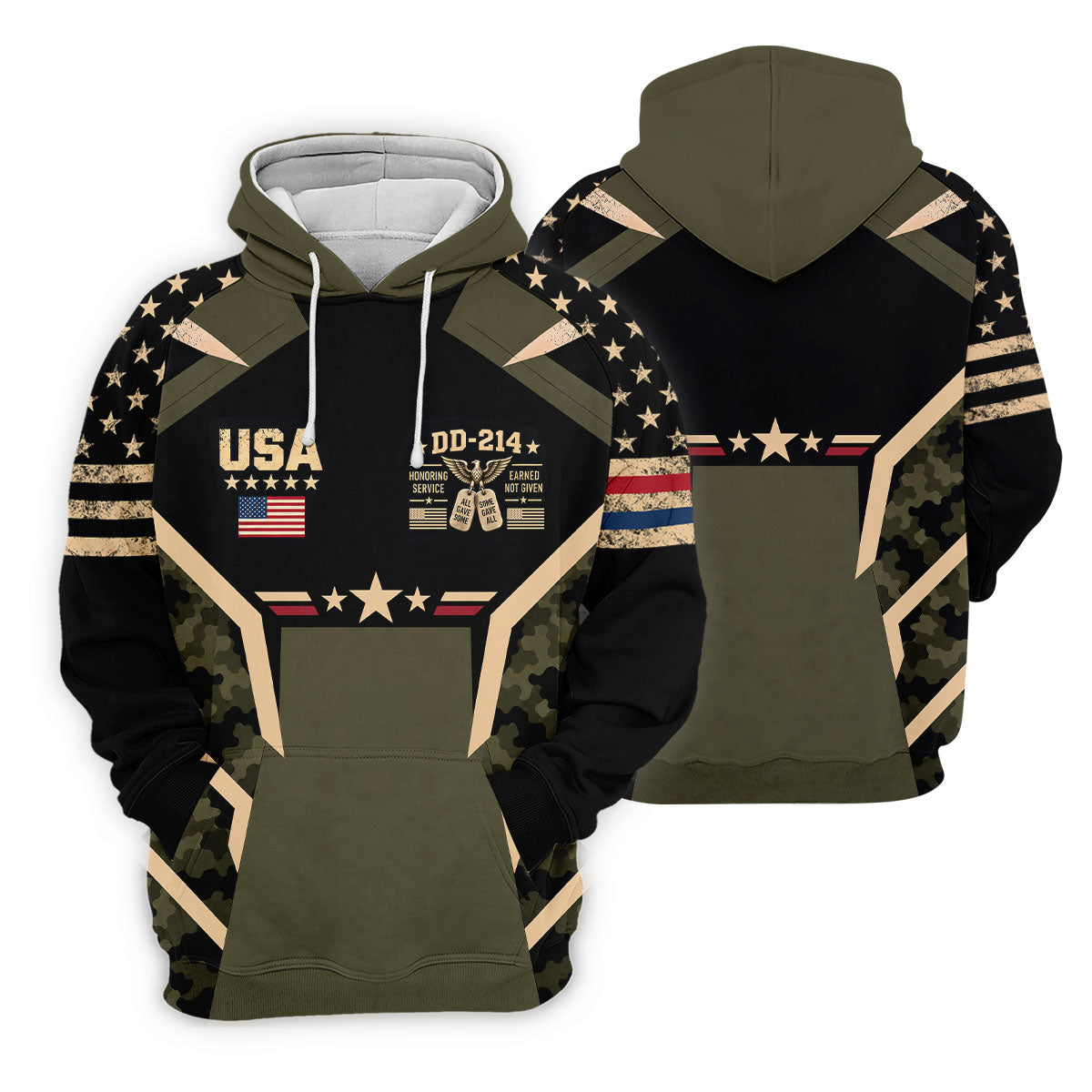 DD-214 USA Stars Camo Golf Polo Shirt, Veterans Day Shirt, Mens Golf Polo Shirts