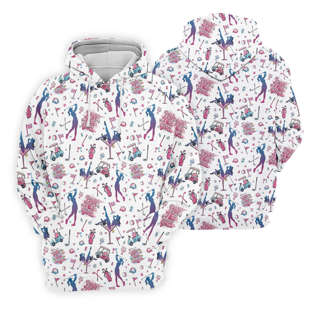 Funny Par Tee Girl Golfer Pattern Golf Polo Shirt, Polo Shirts For Men, Mens Golf Apparel