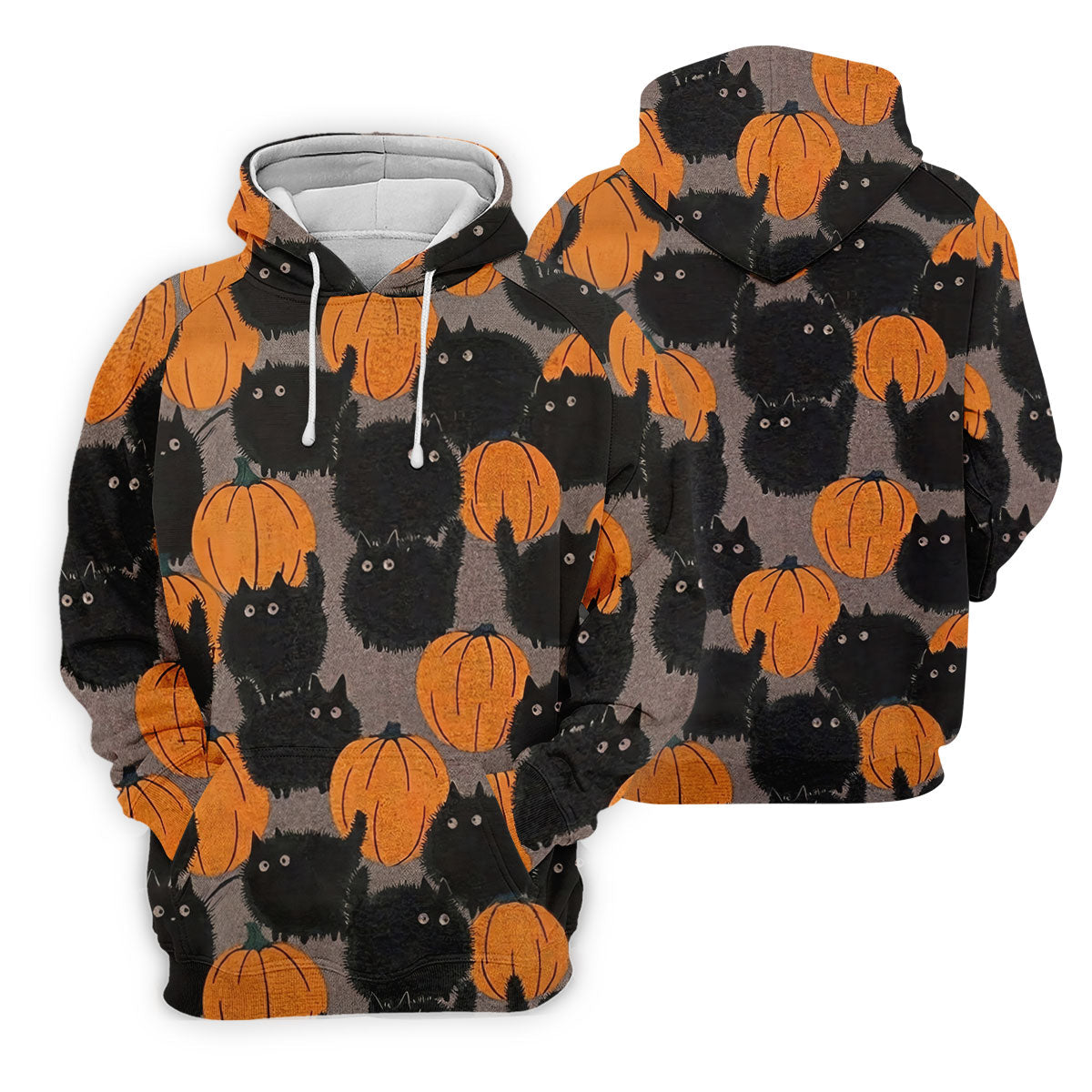 Black Cat Pumpkin Halloween Golf Polo Shirt, Mens Golf Apparel, Golf Shirts For Men