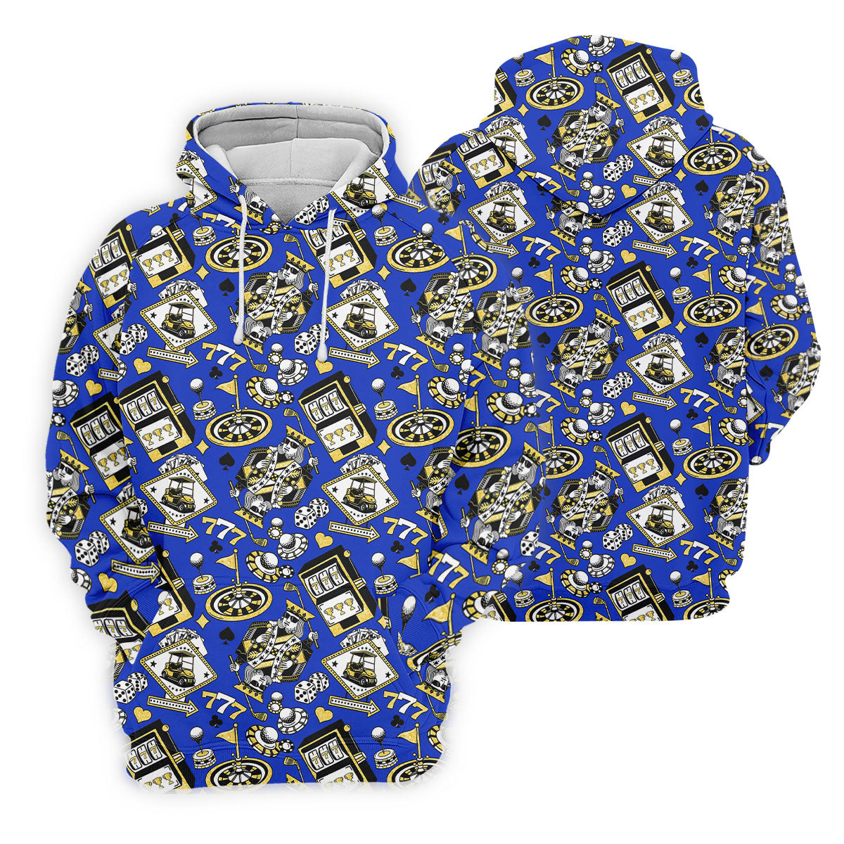 Casino Golf Pattern Blue Hawaiian Golf Polo Shirt, Women's Golf Polo, Golf Shirts For Women