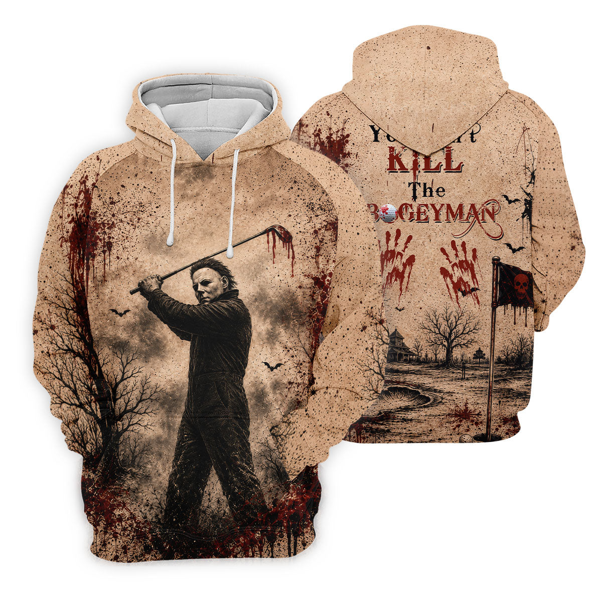 You Can't Kill The Bogeyman Halloween Golf Polo Shirt, Mens Golf Polo, Printed Golf Shirts