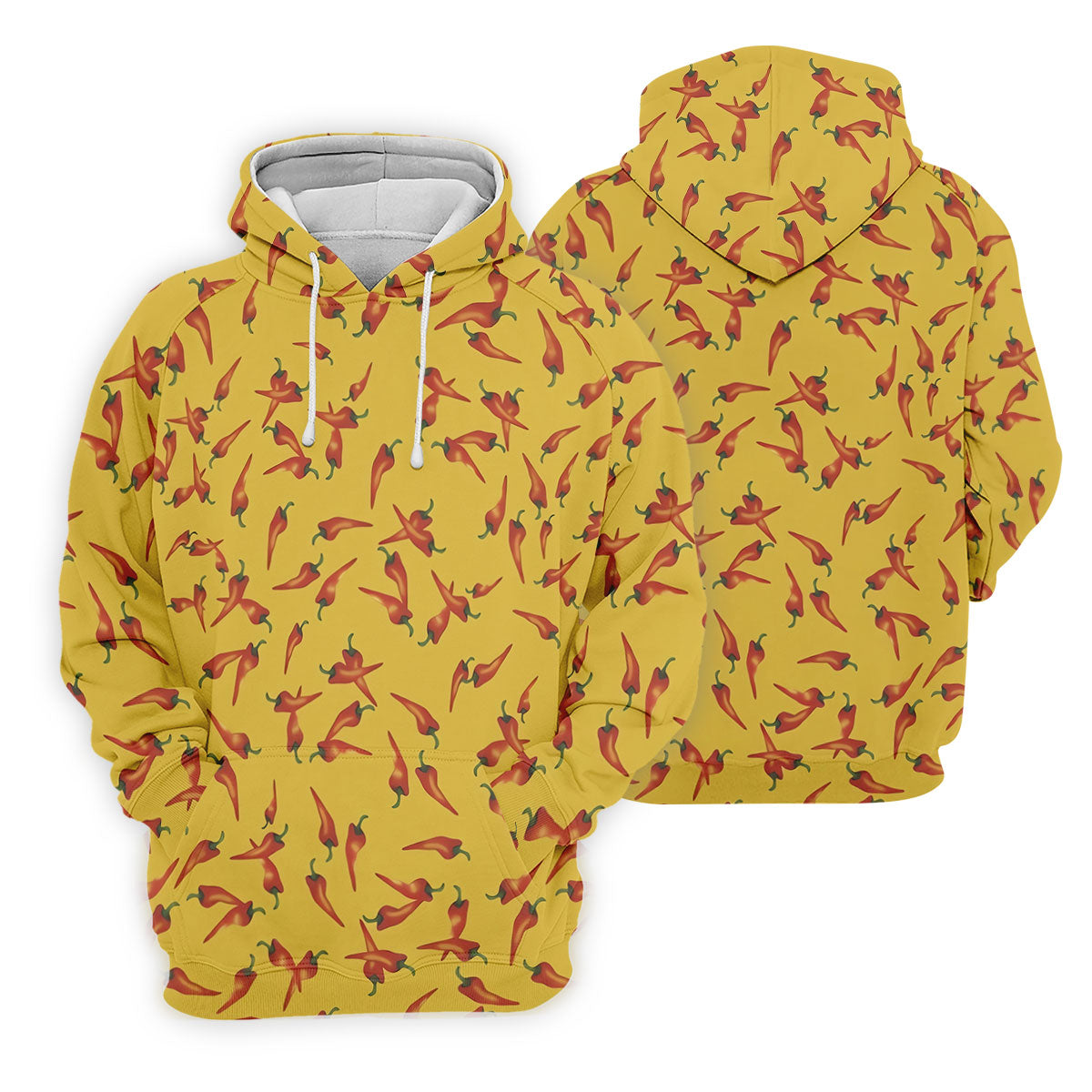 Red Chilli Yellow Hawaiian Golf Shirt, Summer Vibe Ladies Golf Tops, Golf Shirt For Women