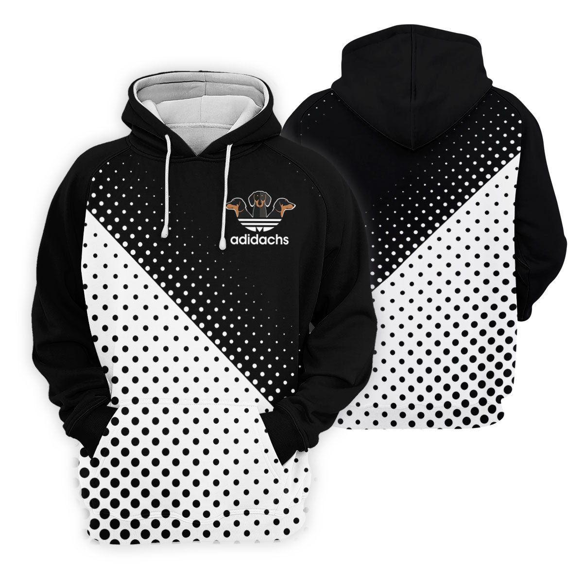 Adidachs Funny Dachshund Black Golf Shirt, Men's Funny Golf Shirts, Polo Shirts For Men