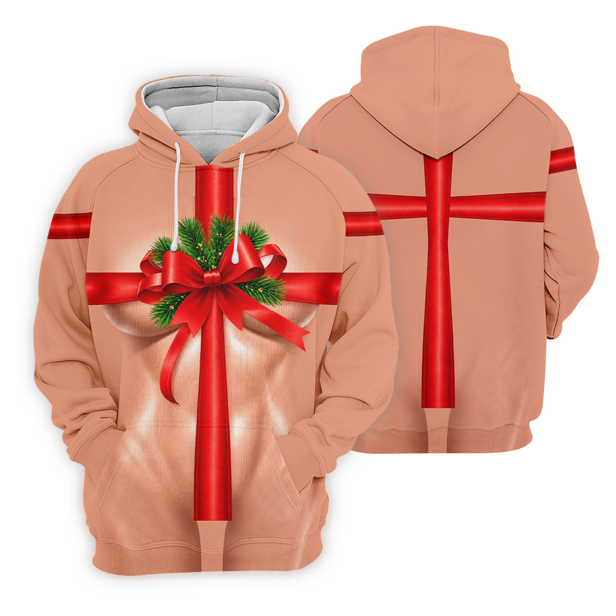 Christmas Red Bow Gift Golf Polo Shirt, Printed Golf Shirts, Polo Shirts For Men