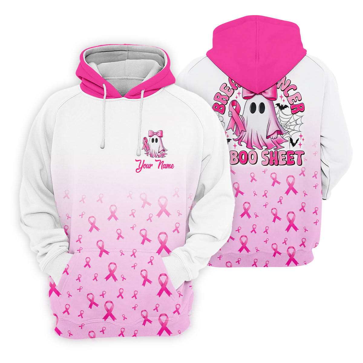 Personalized Breast Cancer Is Boo Sheet Ghost Shirt, Polo Shirts For Men, Mens Golf Shirts
