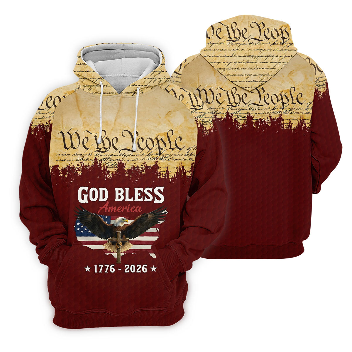 We The People God Bless America Patriotic Golf Shirt, 250 Years 4th Of July Golf Shirts For Men