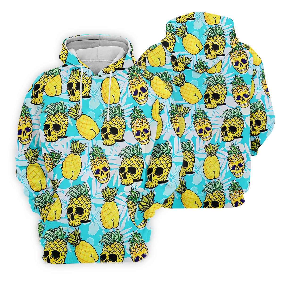 Tropical Pineapple Skull Pattern Golf Shirt, Women’s Golf Polo, Hawaiian Golf Shirt, Ladies Golf Shirts
