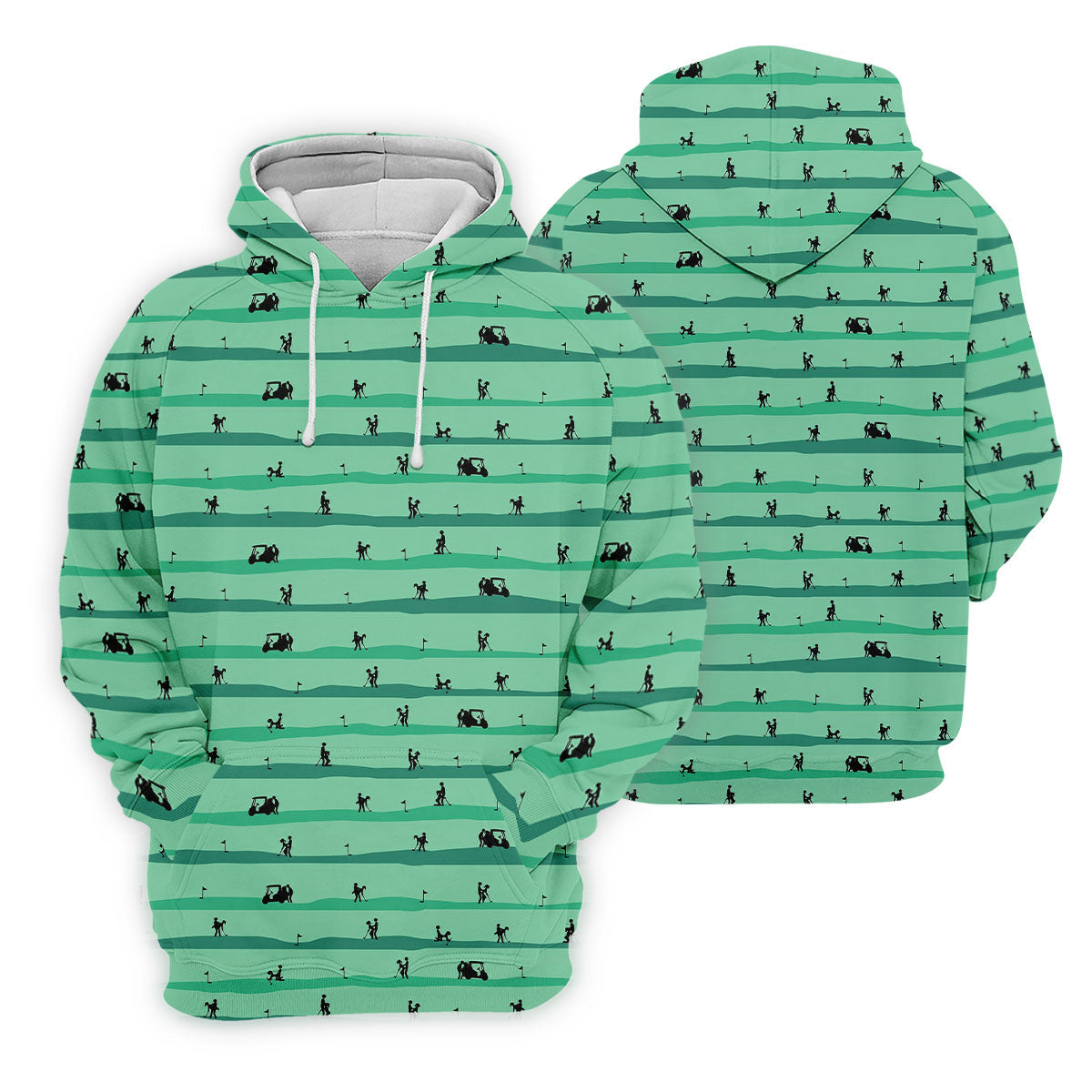 Funny Golf Couple Silhouette Pattern Polo Shirt, Golf Shirts For Men, Mens Golf Apparel