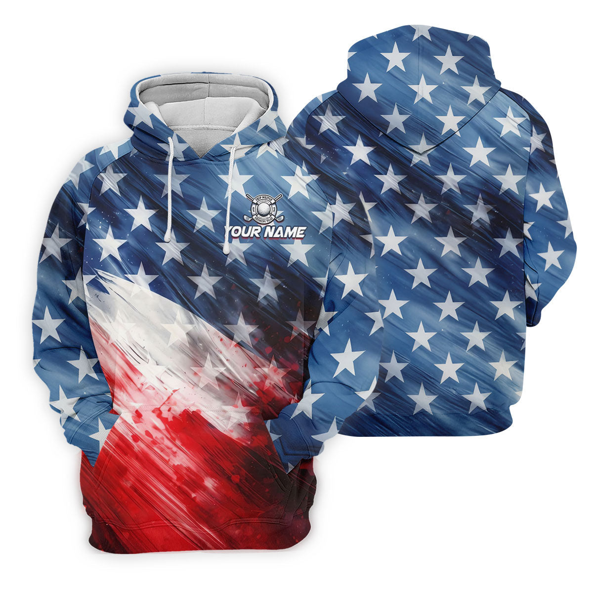 Red White Blue Gradient Art 4th Of July Patriotic Golf Shirt, 250 Years Golf Shirt For Women