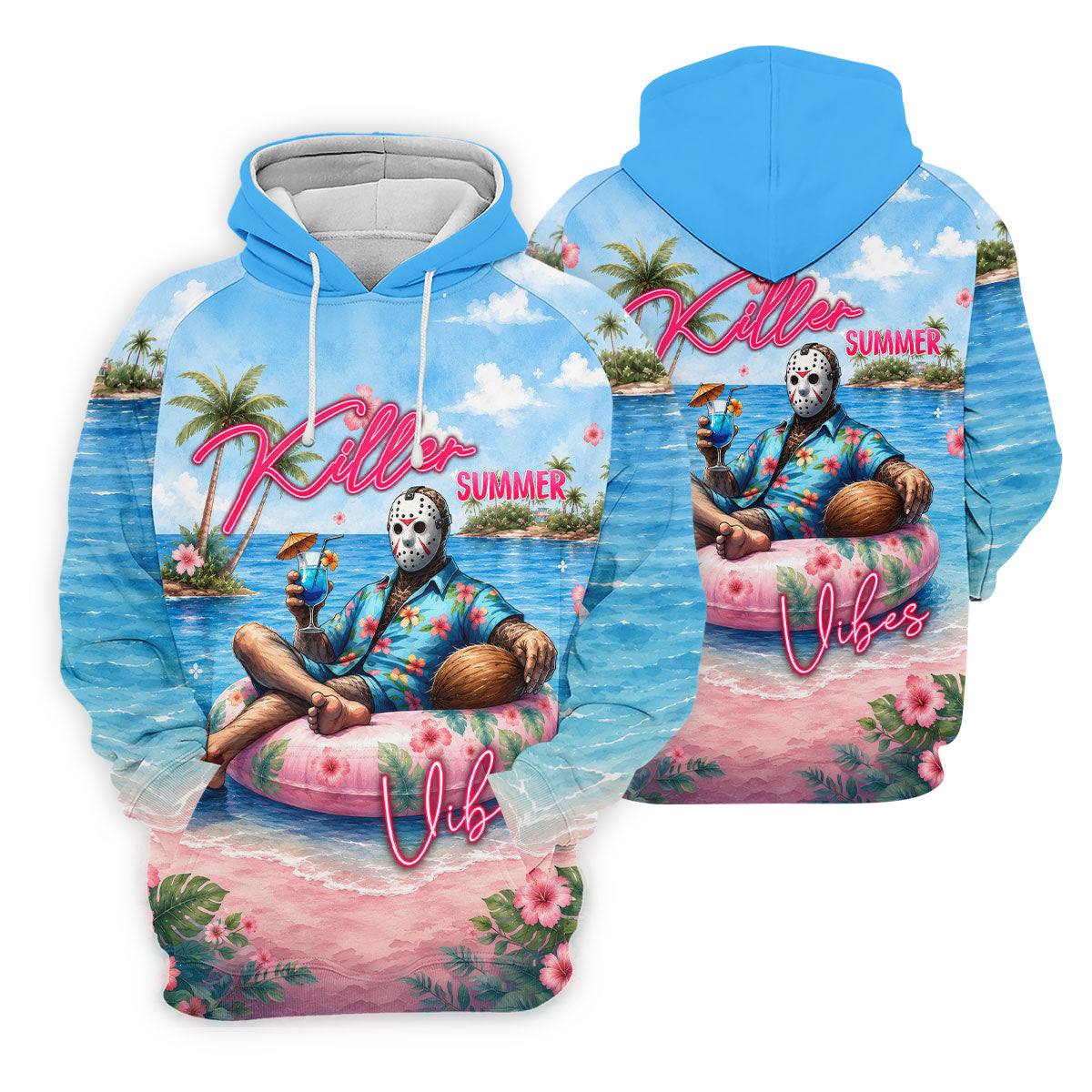Killer Summer Vibes Mask Slasher Golf Polo Shirt, Mens Golf Polo, Printed Golf Shirts