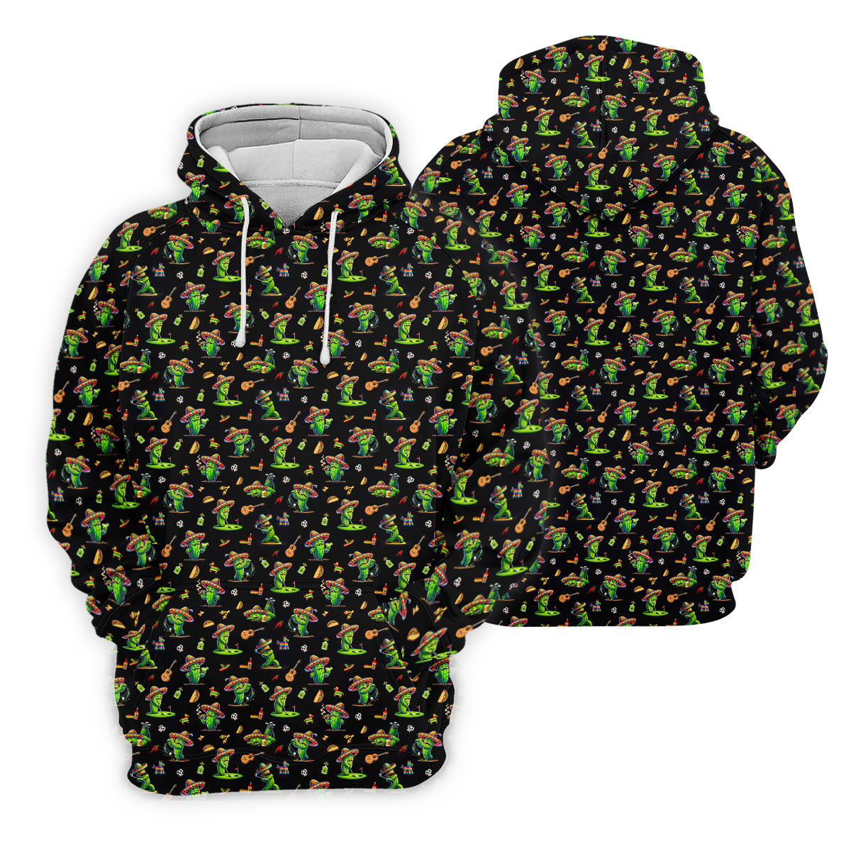 Cartoon Mustach Funny Cactus Cinco De Mayo Celebration Fiesta Themed Black Golf Shirt For Women