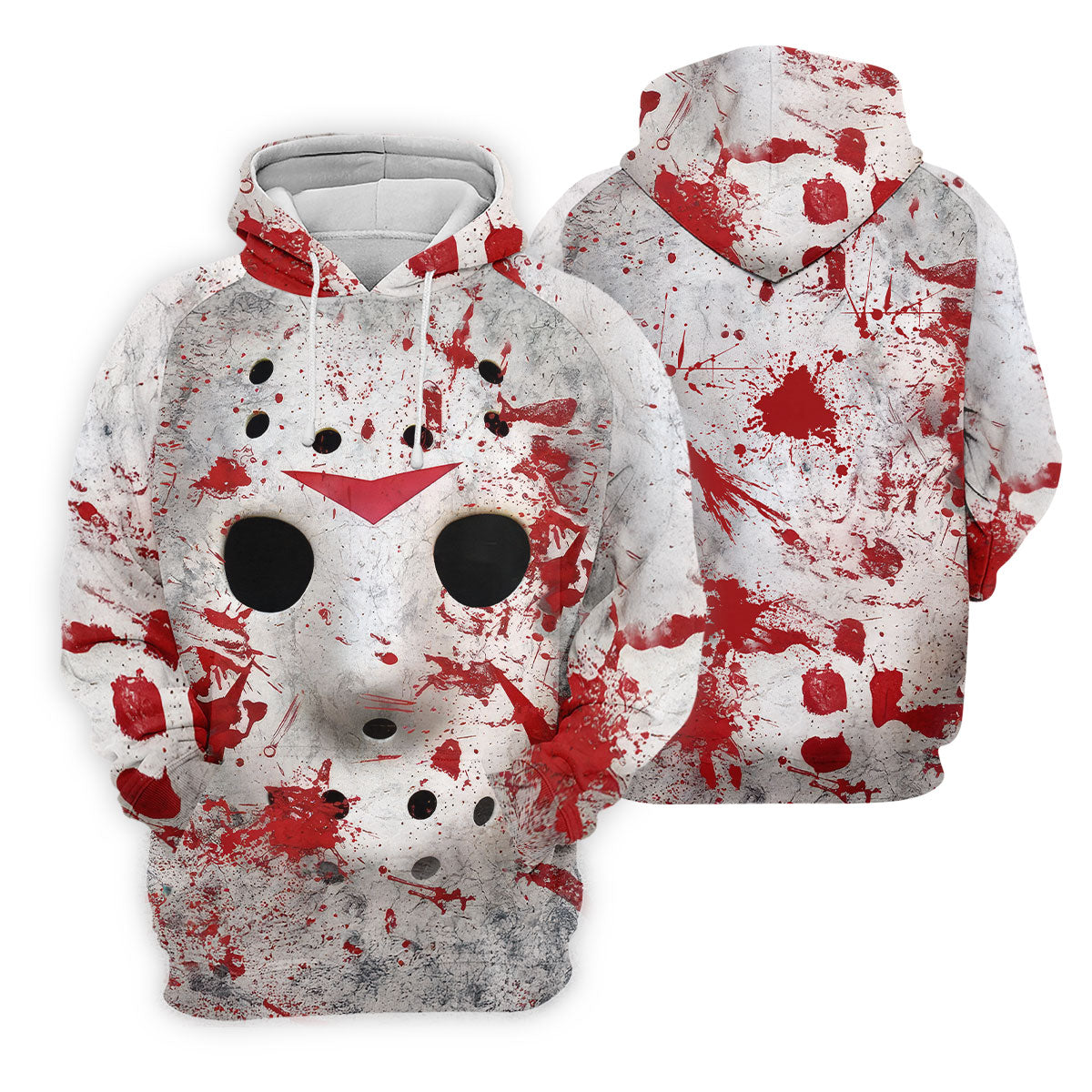 Creepy Mask Face Golf Tops For Men, Horror Character Cosplay Polo ShirtFor Men, Halloween Golf Shirt