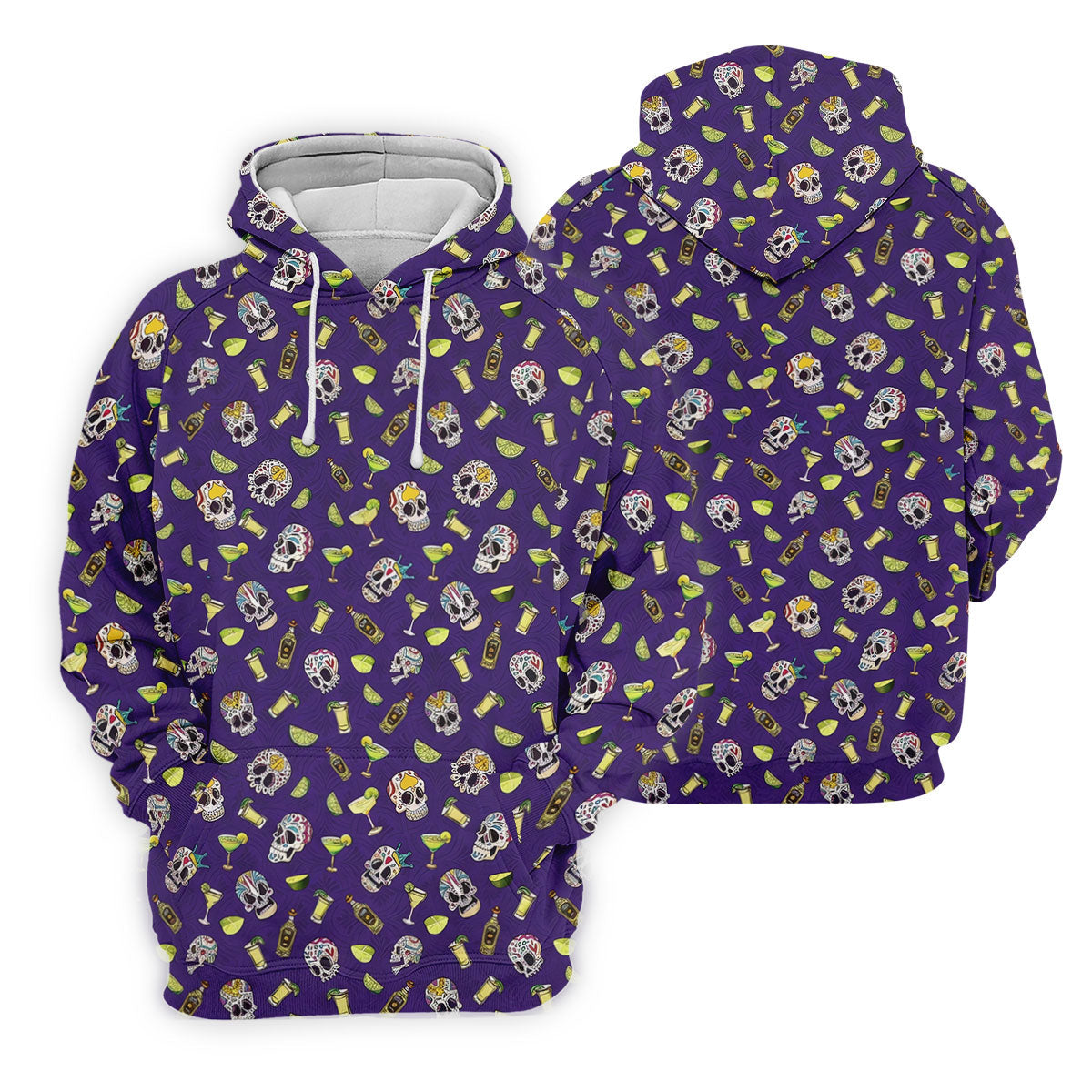 Decorated Sugar Skulls Cinco De Mayo Celebration Fiesta Themed The Purple Haze Golf Shirts For Men