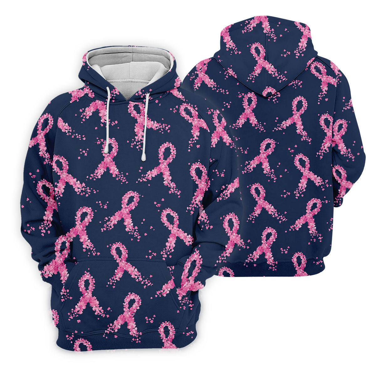 Pink Floral Ribbon Breast Cancer Awareness Polo Shirt, Ladies Golf Shirt, Performance Golf Shirt