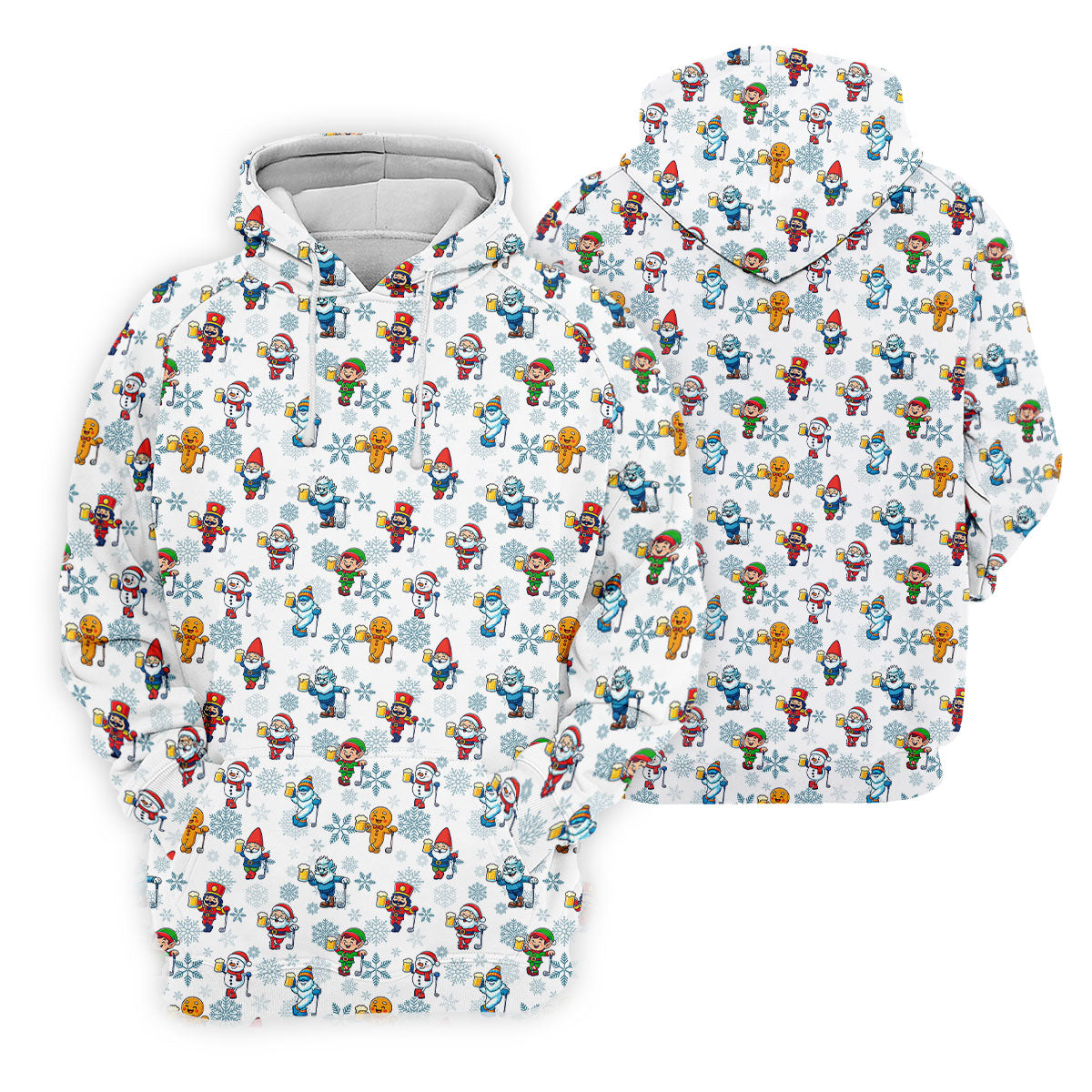 Christmas Characters Golf And Beer White Men's Funny Golf Shirts, Christmas Golf Shirt, Polo Shirts For Men
