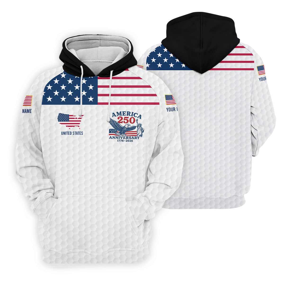 America 250 Anniversary 1776-2026 Golf Ball Pattern Patriotic Golf Shirt, Women's Golf Tops, Ladies Golf Polos
