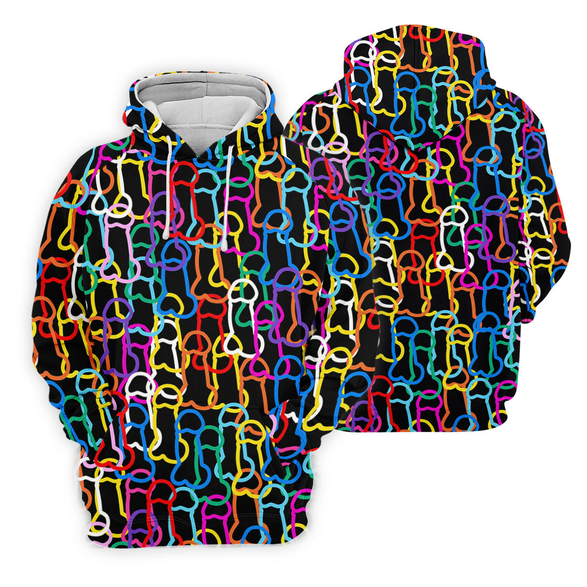 Adult Humor LGBT Rainbow Color Men's Funny Golf Shirts, Pride Month Celebrate Golf Shirts For Men