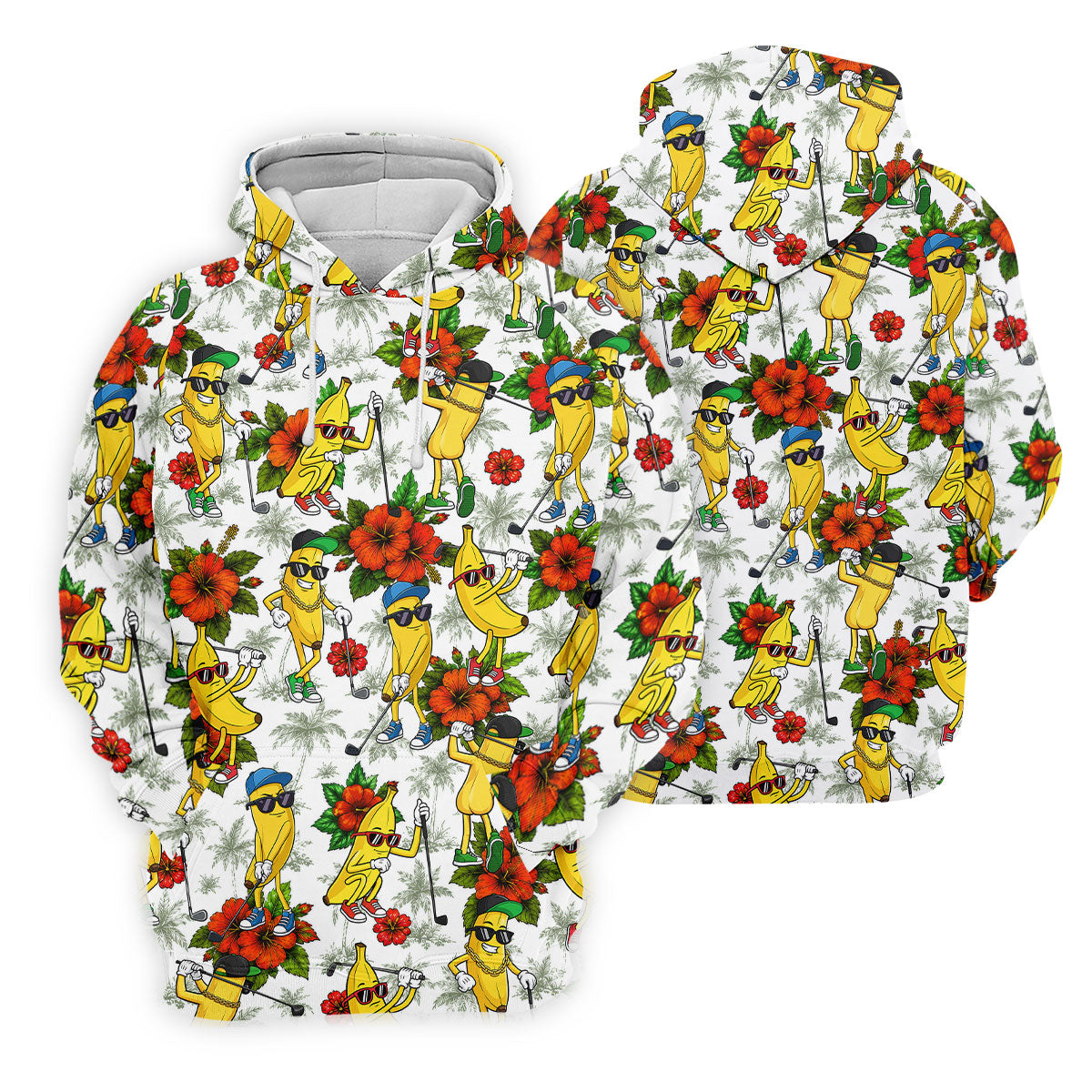 Funny Banana Golfer Hawaiian Golf Polo Shirt, Women’s Golf Polo, Golf Shirts For Women