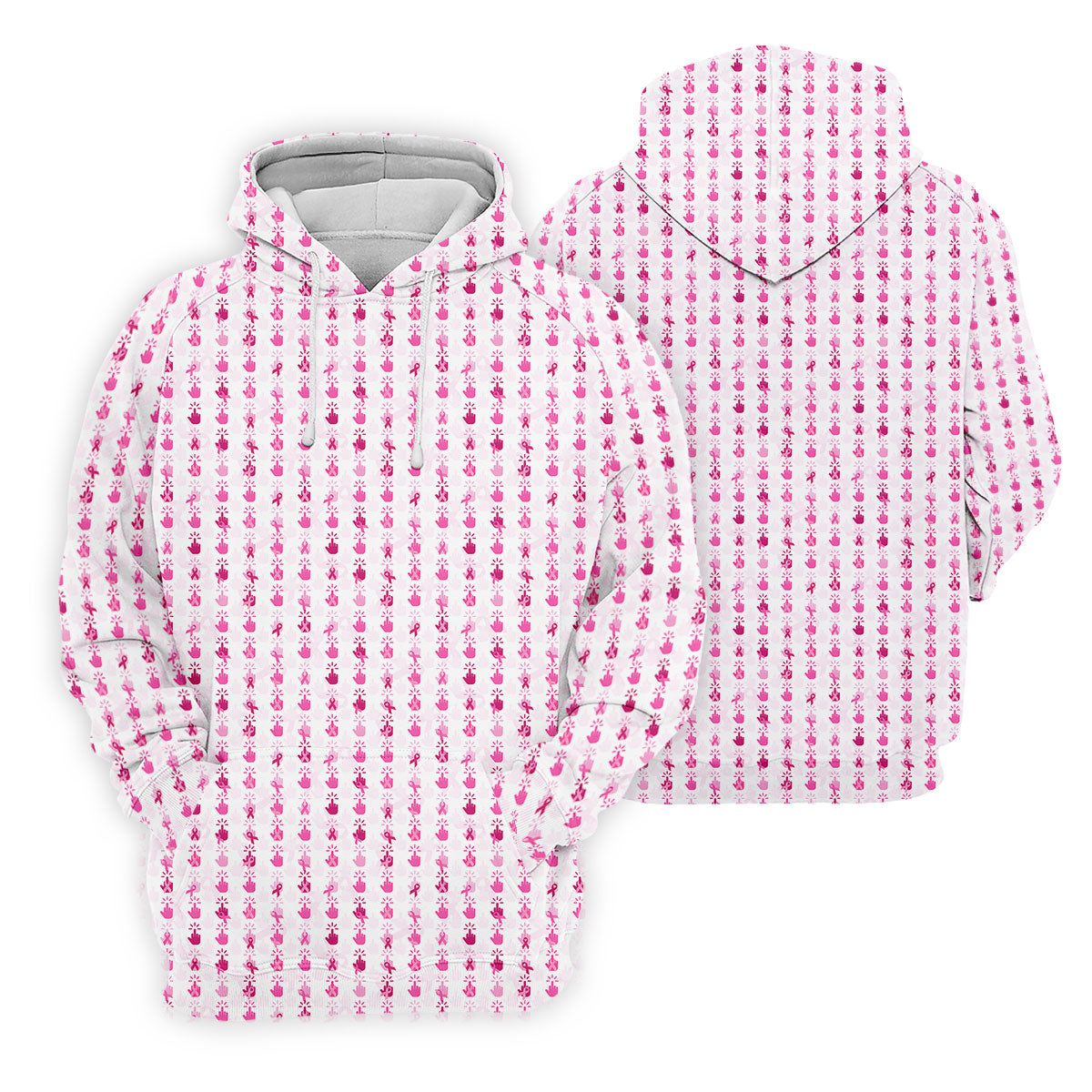 Pink Ribbon Finger Touch Breast Cancer Polo Shirt, Mens Golf Polo, Golf Apparel For Men