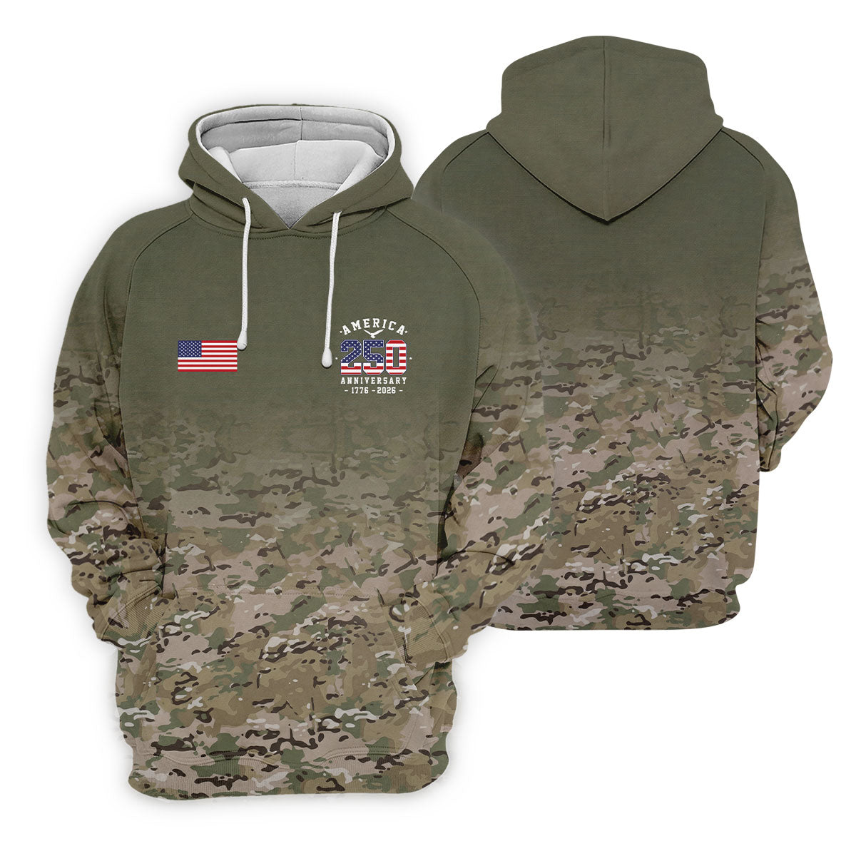 Custom America 250 Military Camo Golf Polo Shirt, Ladies Golf Shirts, Women's Golf Polo