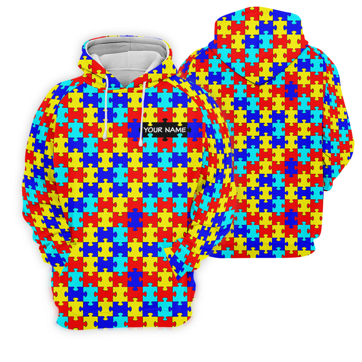Autism Awareness Colorful Puzzle Pattern Golf Tops For Men, Polo Shirts For Men, Golf Shirts For Men