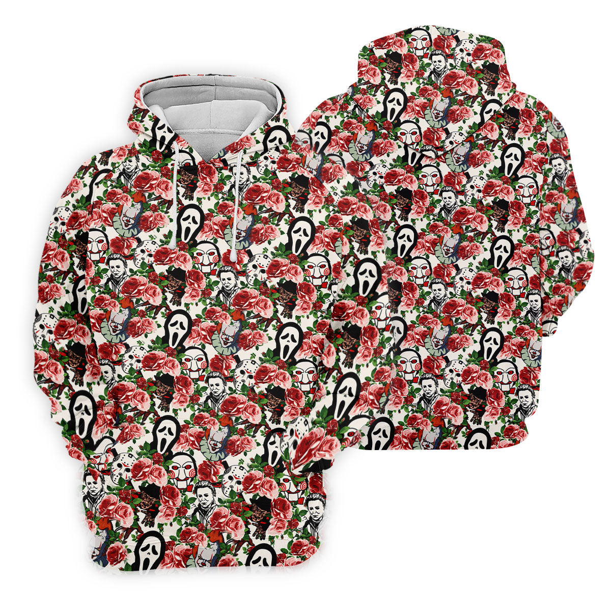 Rose Horror Character Collage Halloween Golf Shirt, Ladies Golf Tops, Women's Golf Apparel
