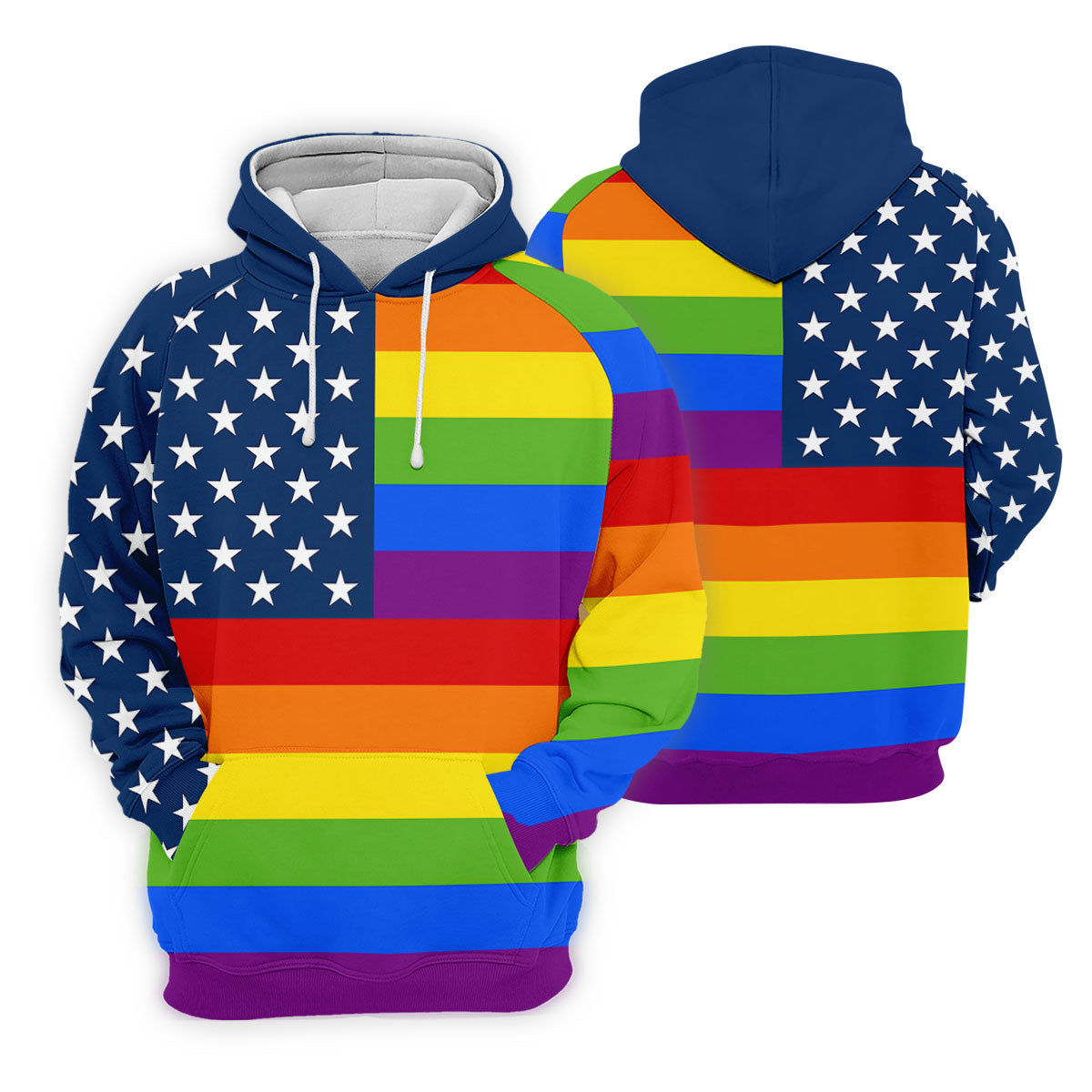 Gay Pride American Flag Ladies Golf Tops, Pride Month Golf Shirt For Women